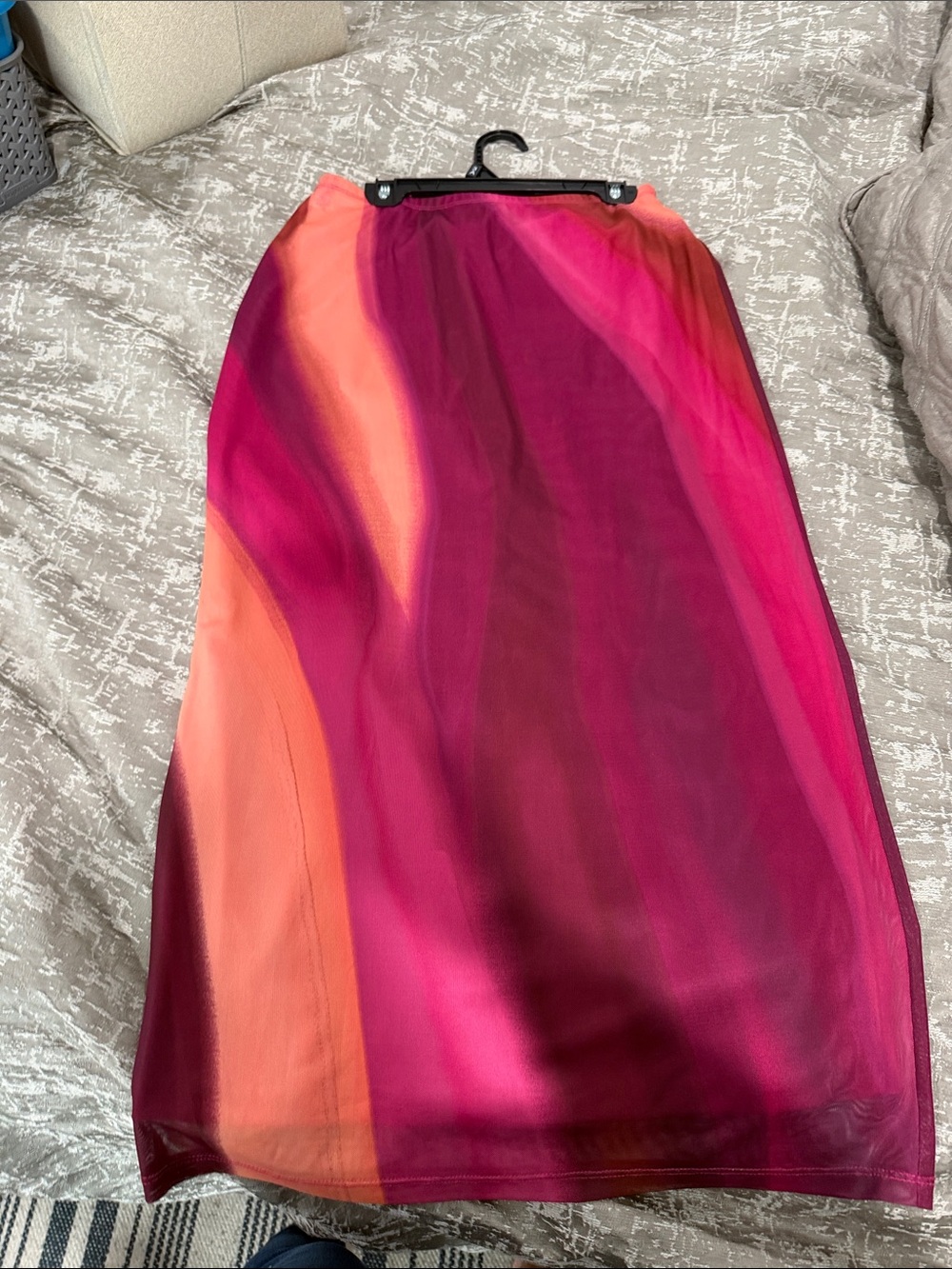 Gianni Bini Pink & Coral Ombre Maxi Skirt